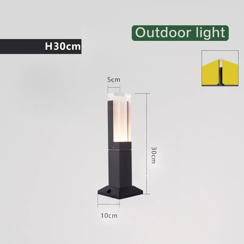 Lampe à gazon moderne lumière extérieure en aluminium étanche à l'eau porche jardin IP54 lampe à gazon extérieure maison cour décor paysage lumières - vue 10 sur 10
