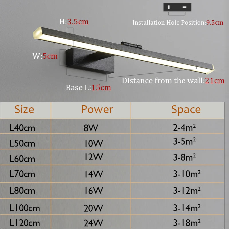 tés Applique murale LED pour salle de bains salon lampes de chevet moderne miroir avant lumière appliques murales LED lumières AC220V110V - vue 6 sur 6