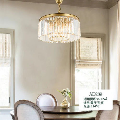 lustre moderne en cristal éclairage suspendu design nordique élégant - vue 3 sur 6
