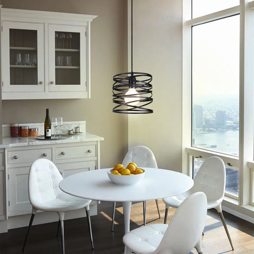 lampe suspendue spirale led tourbillon moderne vintage - vue 6 sur 8