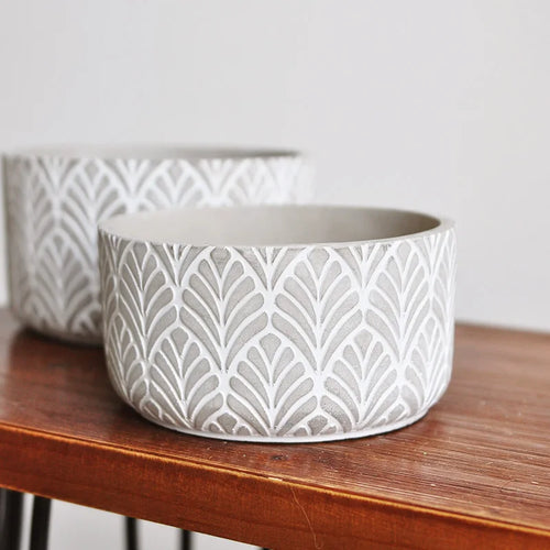 moules en silicone pour pots de fleurs en béton motifs feuillage - vue 4 sur 10