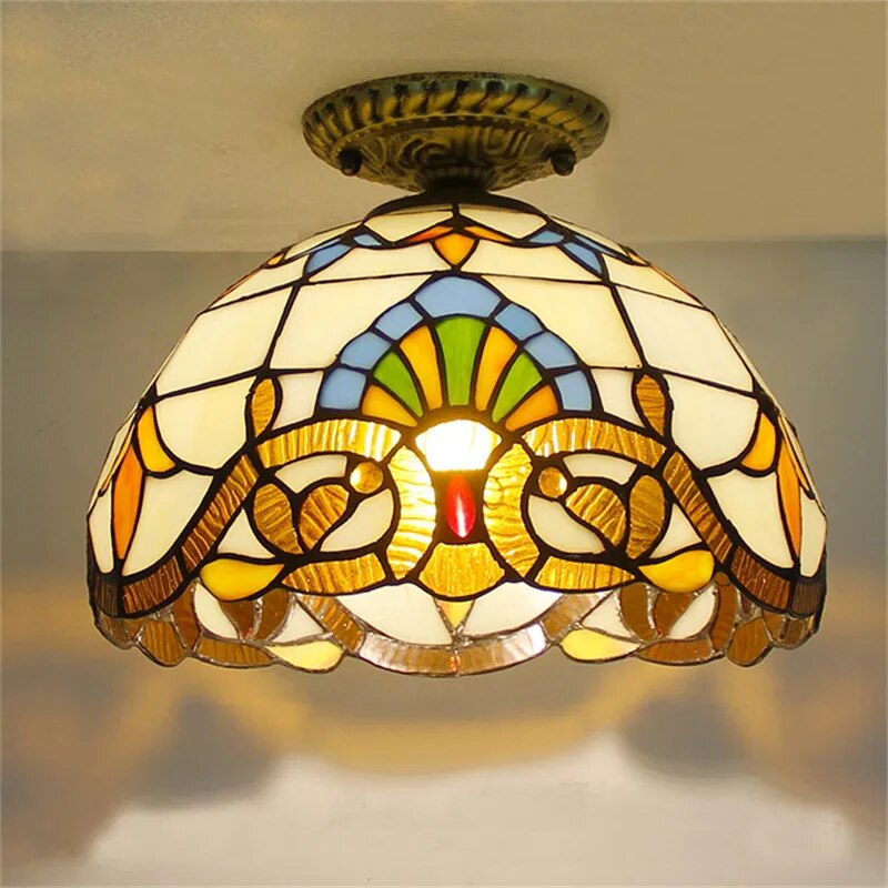 Plafonnier Led en verre créatif moderne avec ampoule 7W E27 - vue 6 sur 30