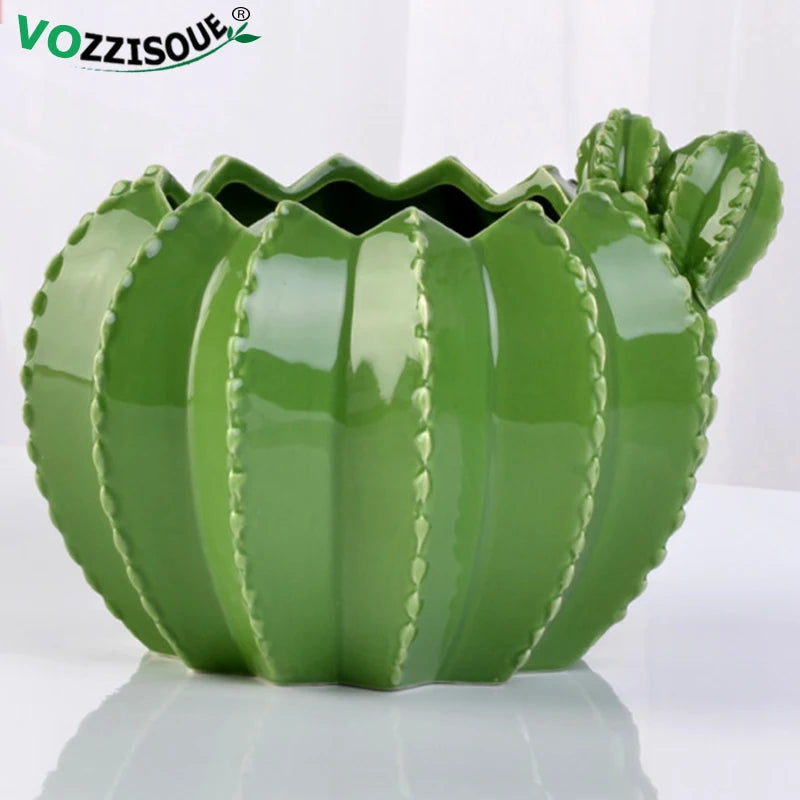 pots créatifs en céramique pour cactus et bonsaïs décoratifs - vue 2 sur 9