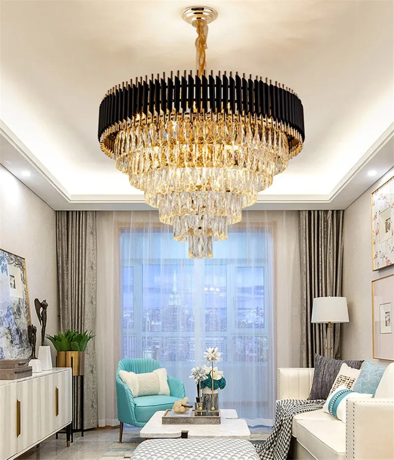 lustre moderne en cristal suspendu pour intérieur élégant - vue 6 sur 9