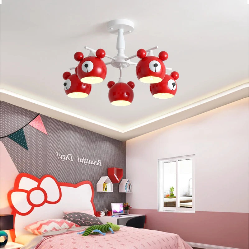 lustre ours lumineux en dessin animé pour enfants - vue 5 sur 18