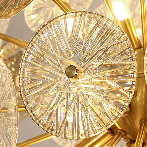 Deyidn luxe or suspension ronde verre plafond lustre pour Villa salle à manger chambre décorative moderne intérieur lumière - vue 8 sur 8