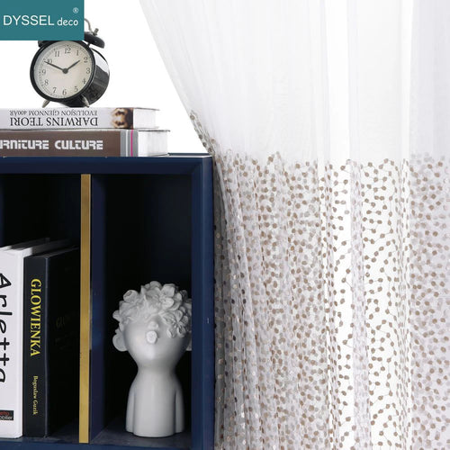 Rideau tulle brodé fleurs style européen salon chambre - vue 6 sur 8
