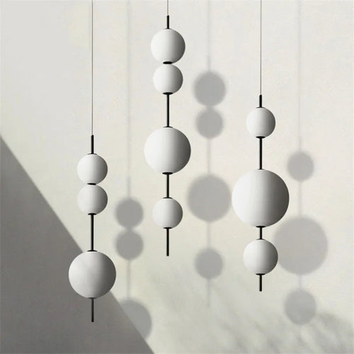 Suspension longue moderne LED Restaurant boule de verre suspension Café Bar Chambre Cuisine Salle à manger Déco luminaire à suspension - vue 2 sur 9