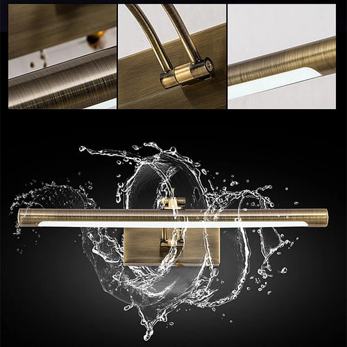 Applique murale led moderne étanche miroir cosmétique acier inox - vue 7 sur 9