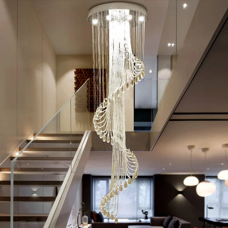 lustre en cristal moderne créatif avec éclairage led