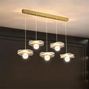 lustre moderne en acrylique et cuivre led feuille de lotus