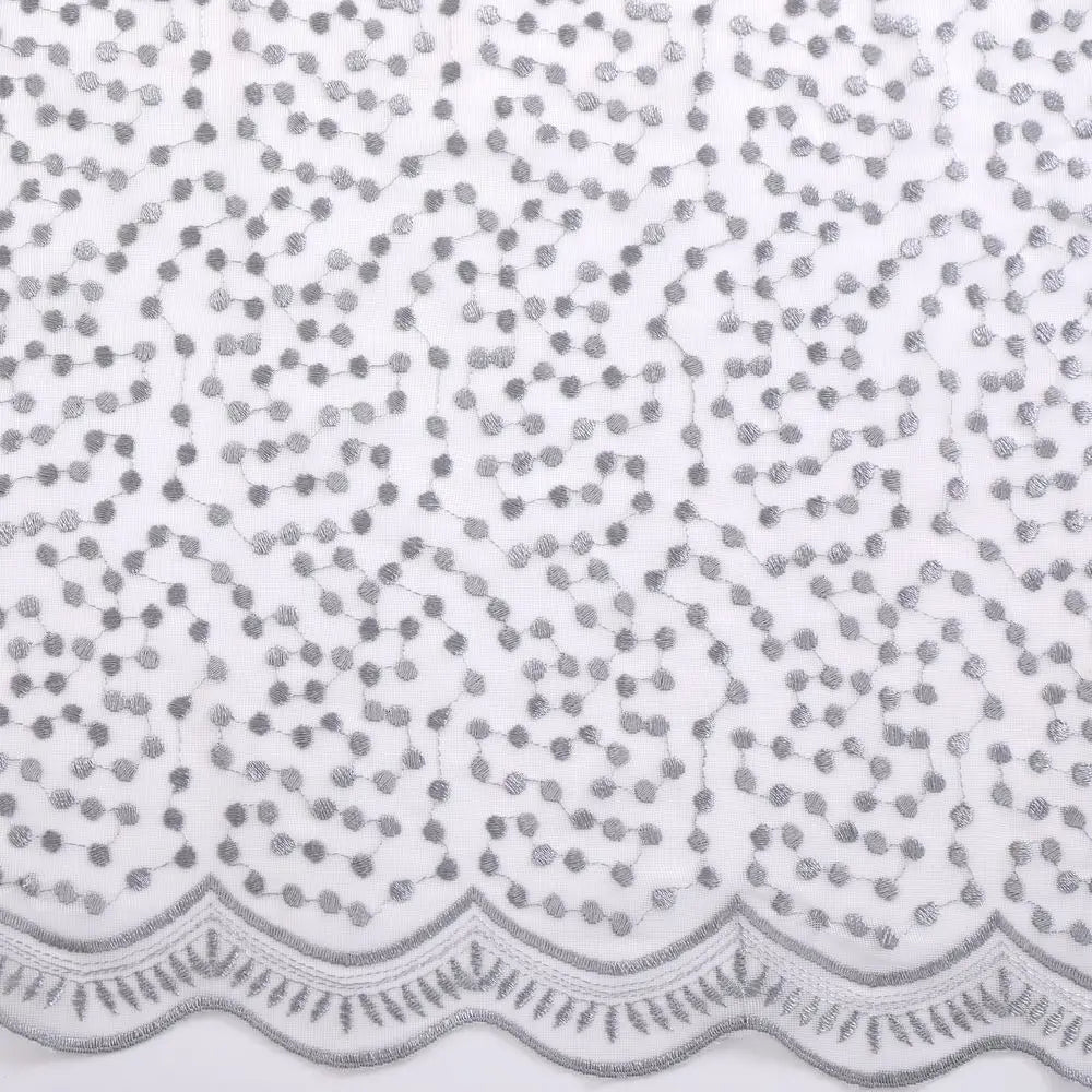 Rideau tulle brodé fleurs style européen salon chambre