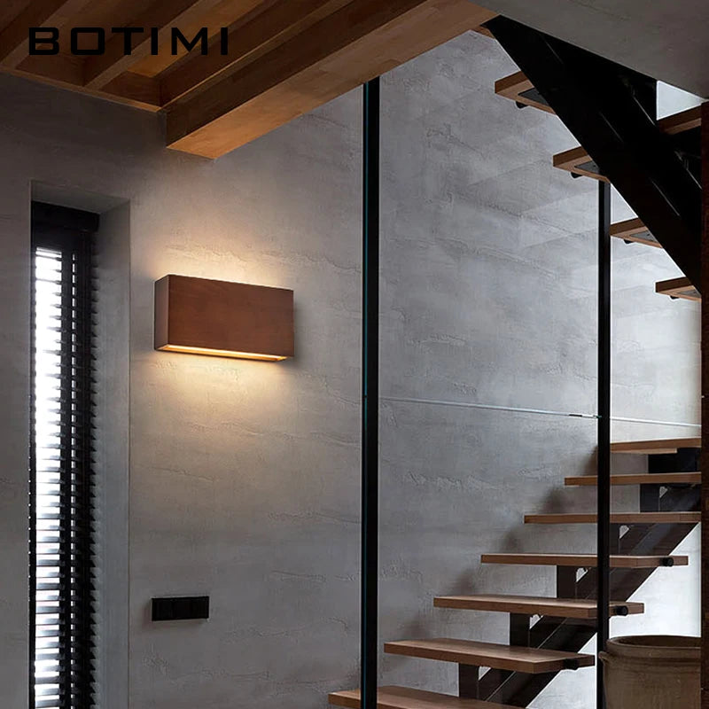 Applique murale LED en bois naturel marron - vue 6 sur 8