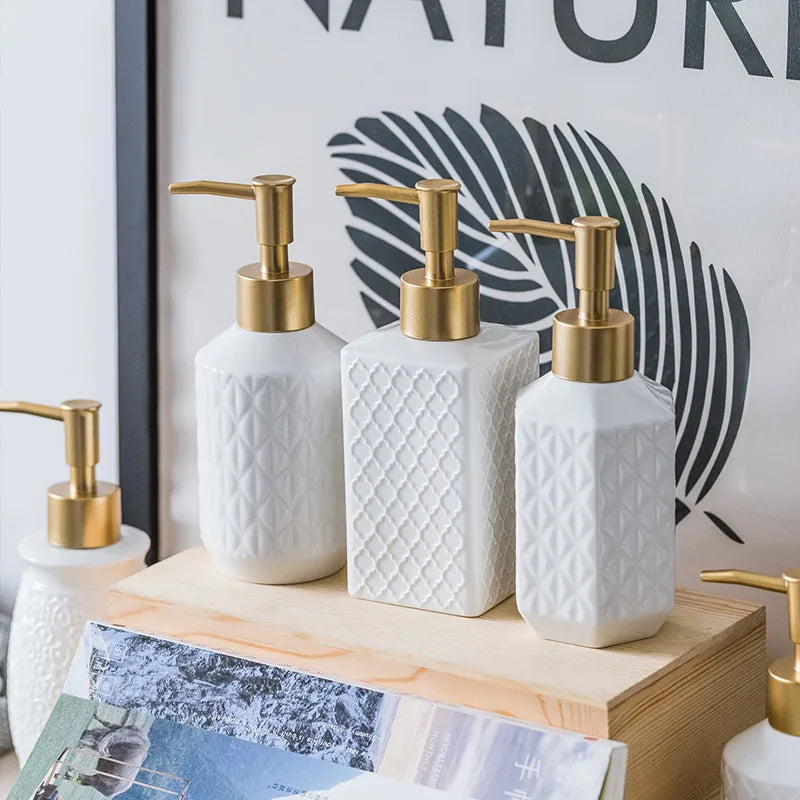 distributeurs de savon liquide en céramique pour salle de bain cadeau - vue 3 sur 11