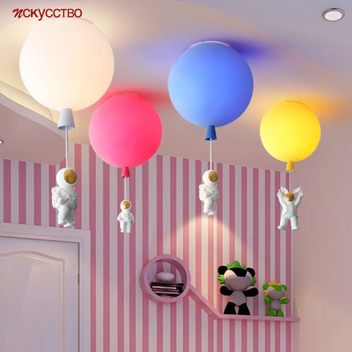plafonnier led nordique avec astronaute et ballons pour enfants - vue 3 sur 28