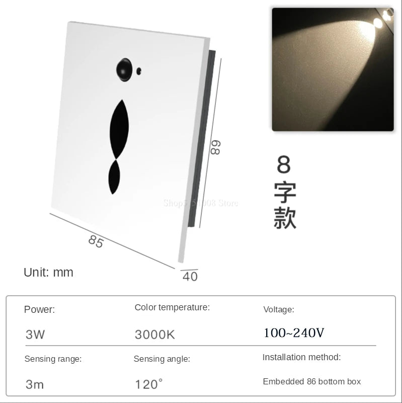 applique murale led à induction avec capteur intégré - vue 18 sur 18
