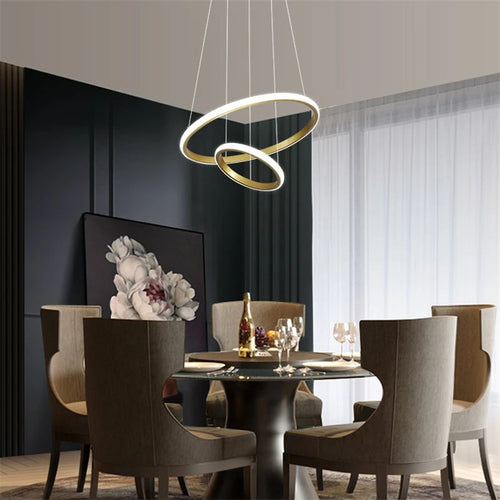 lustre moderne led en acrylique avec anneau lumineux - vue 5 sur 8
