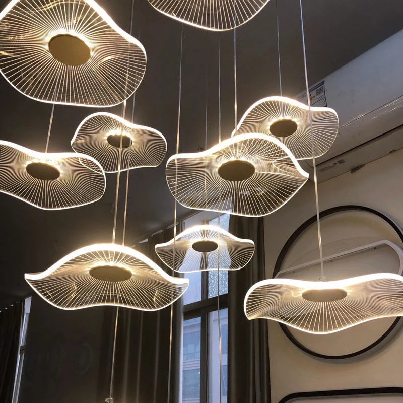 lustre nordique en acrylique design créatif pour espaces élégants - vue 4 sur 12