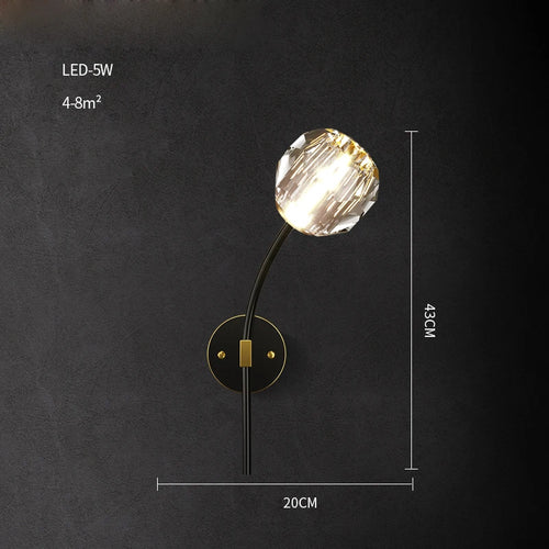 applique murale led postmoderne en cuivre et cristal - vue 23 sur 22