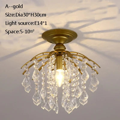 plafonnier led en cristal doré pour décoration moderne - vue 21 sur 22