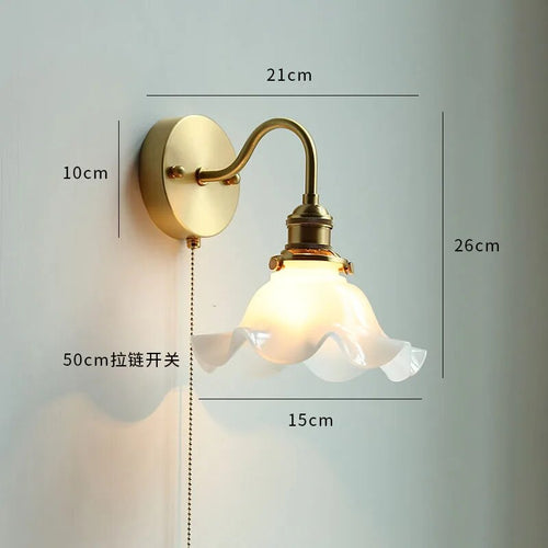 Éclairage LED verre salle bain nordique cuivre tirer interrupteur - vue 24 sur 23