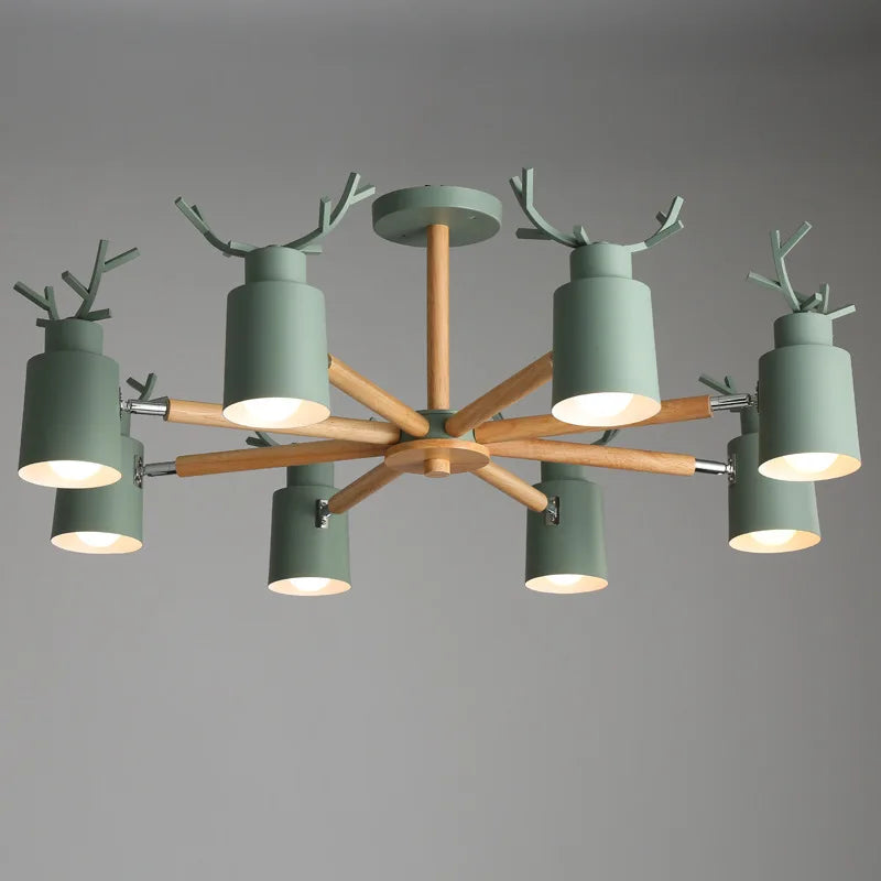 plafonnier en bois nordique design simple et créatif - vue 3 sur 16