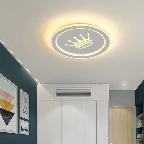 plafonniers led modernes avec motif couronne pour décoration maison - vue 5 sur 10