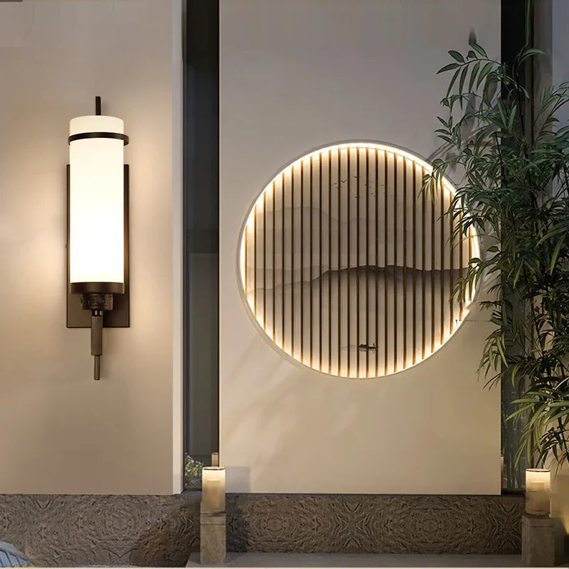 Applique murale lampe moderne minimaliste lampe de chevet chambre salon TV fond balcon couloir éclairage 	 Style chinois - vue 6 sur 6