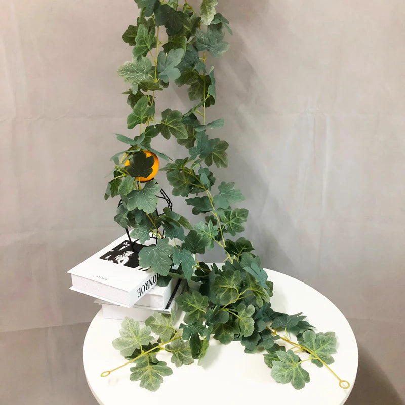 feuilles d'érable artificielles en rotin pour décoration intérieure et extérieure - vue 6 sur 8