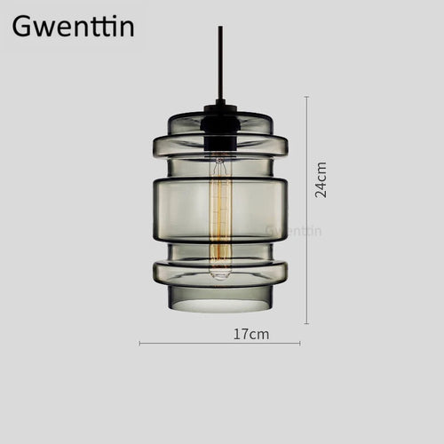 suspension moderne en verre teinté pour décoration intérieure - vue 21 sur 30