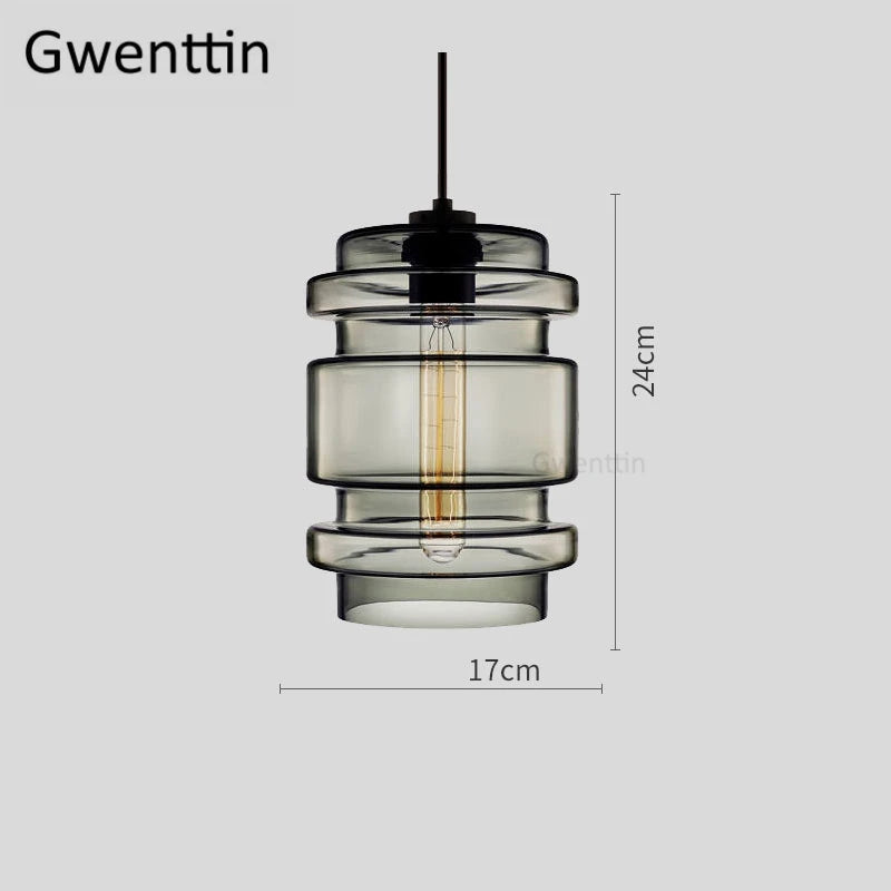 suspension moderne en verre teinté pour décoration intérieure - vue 20 sur 30
