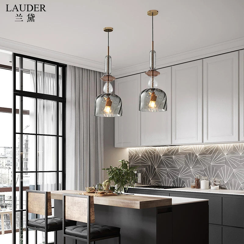 suspension lumineuse moderne en verre pour intérieur élégant - vue 6 sur 11