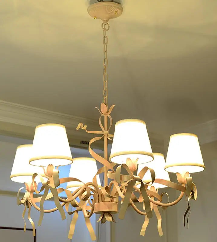 lustre à led rose pour chambre de fille décorative élégante - vue 14 sur 14