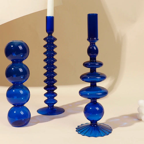 bougeoirs en verre pour décoration romantique et fêtes - vue 4 sur 14