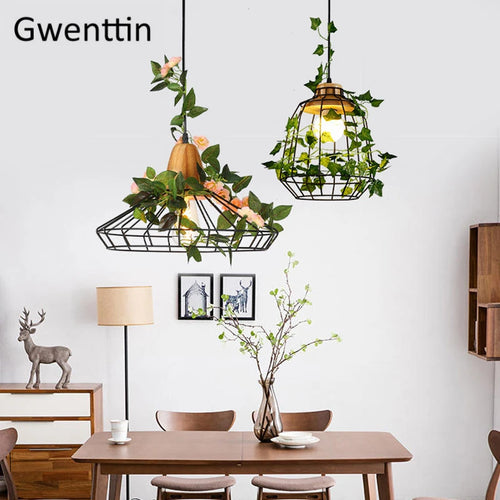 suspension moderne en bois avec éclairage led pour plantes - vue 6 sur 12