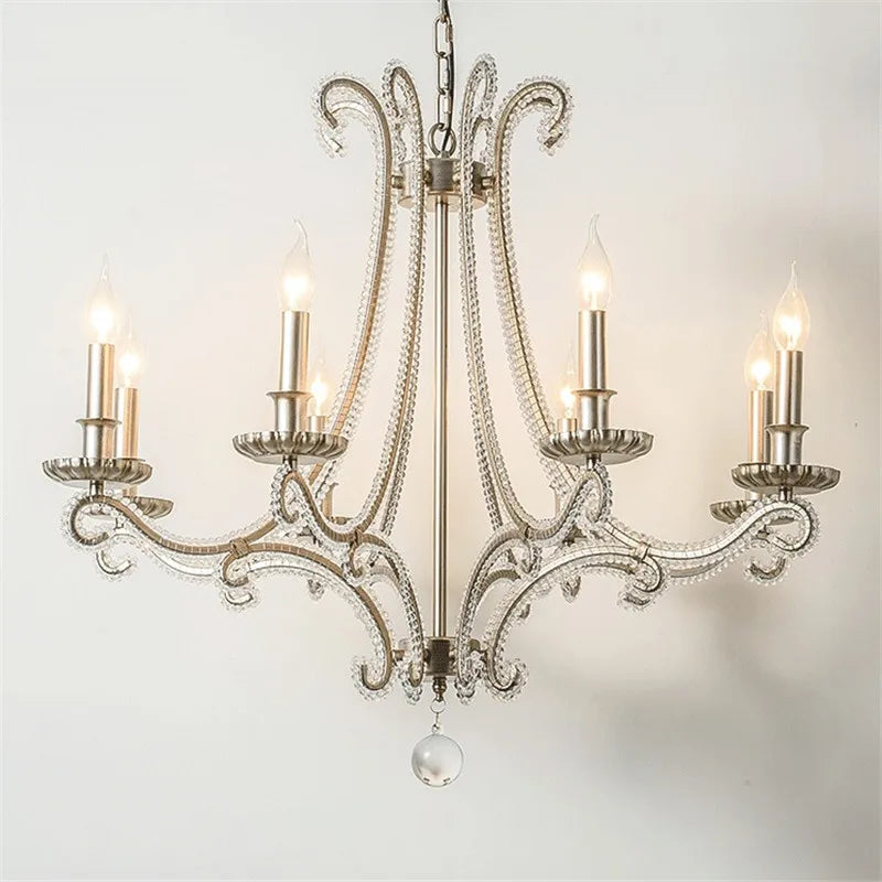 lustre en métal coulé rétro pour éclairage intérieur en fer forgé - vue 3 sur 11