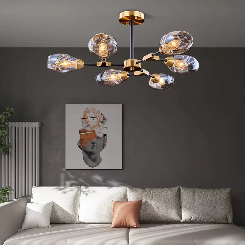 lustre en verre transparent pour intérieur design élégant - vue 4 sur 8