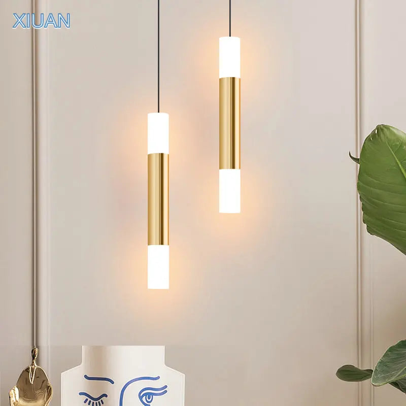 suspension LED en or art moderne long câble - vue 4 sur 26