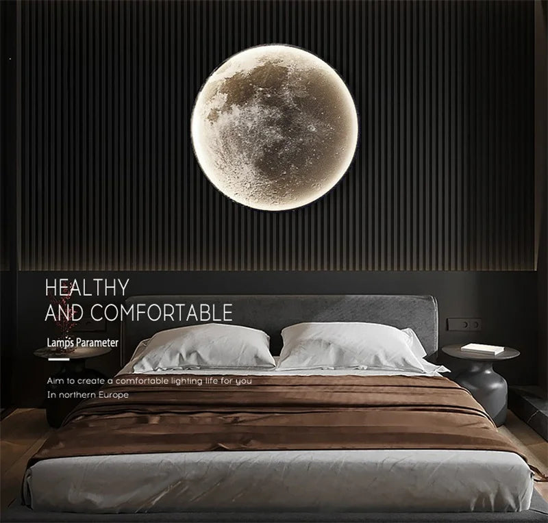 applique murale lune design moderne éclairage décoratif pour intérieur - vue 5 sur 10
