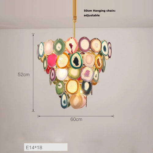 lustre design moderne en agate colorée pour intérieur - vue 10 sur 15