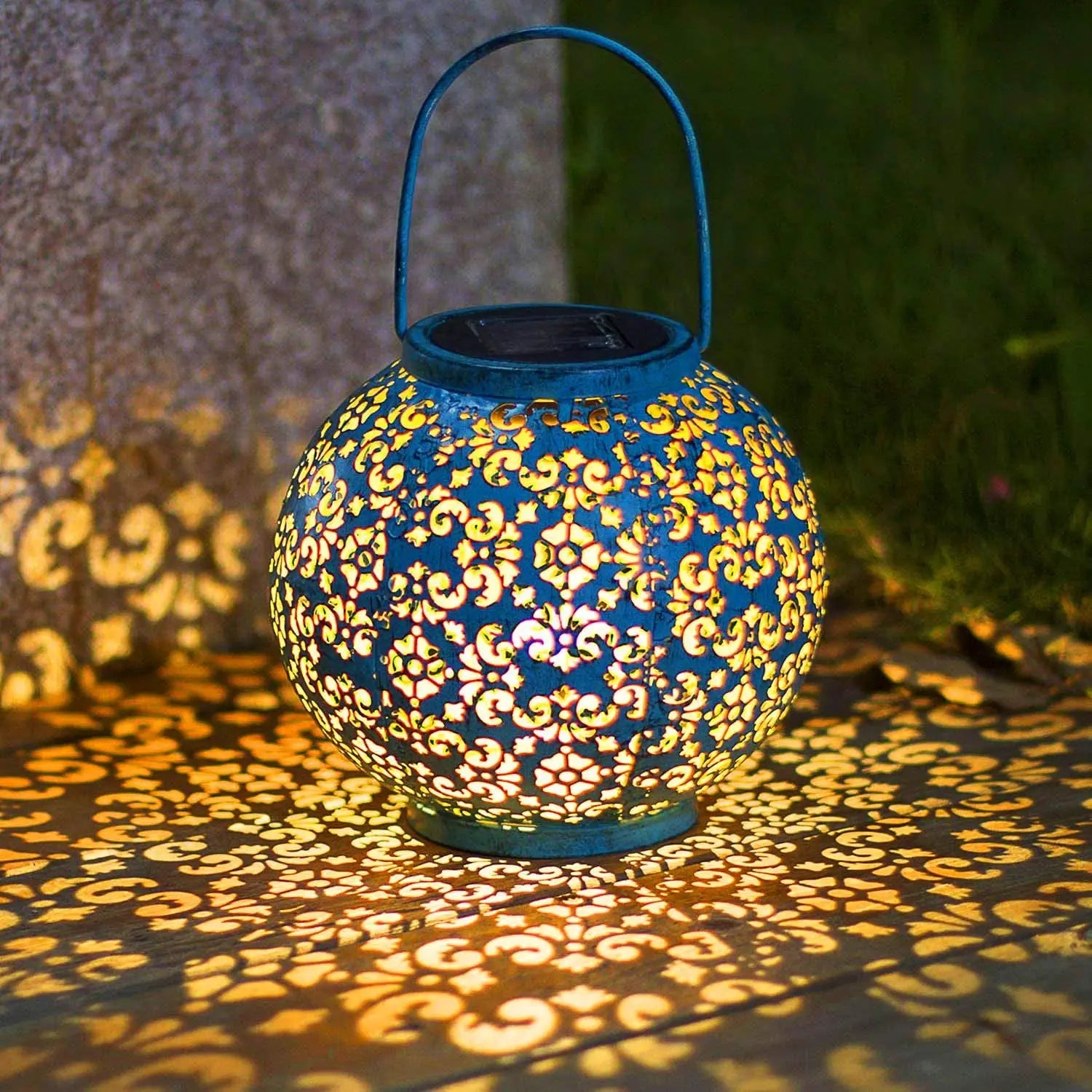 lanterne solaire suspendue décorative pour jardin extérieur - vue 5 sur 8