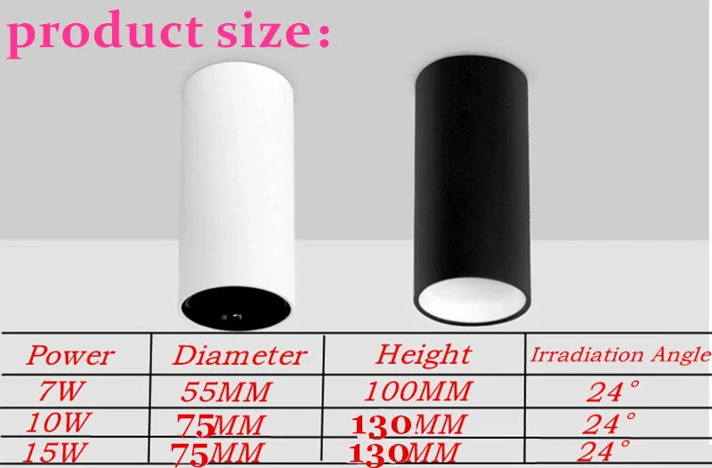 spot downlights led cob montés en surface ronde - vue 3 sur 5