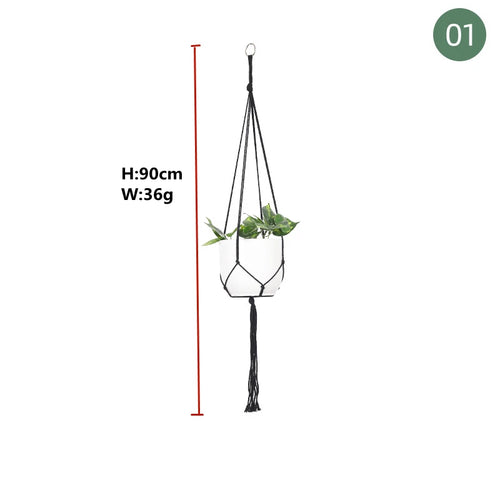 paniers suspendus en macramé pour plantes et décoration - vue 30 sur 30