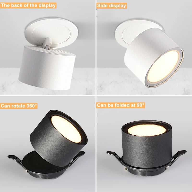 spot rotatif pliable intégré à intensité variable led rétro-éclairage éclairage intérieur - vue 4 sur 10