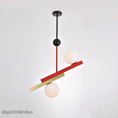 suspension led en verre design moderne nordique - vue 4 sur 16