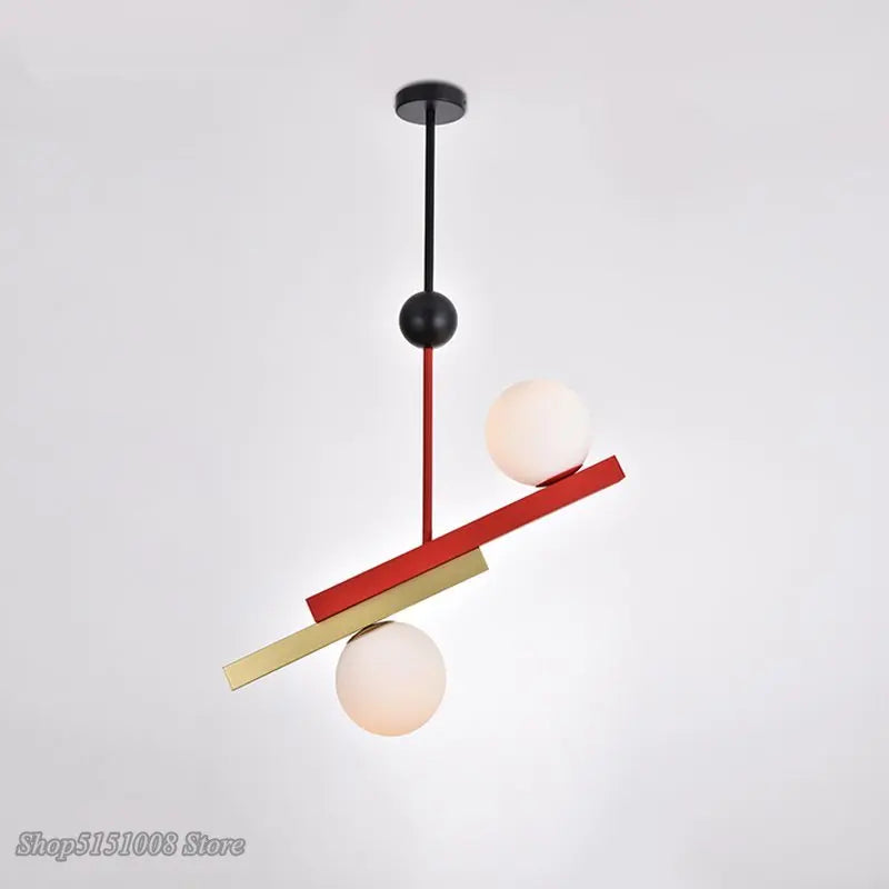 suspension led en verre design moderne nordique - vue 4 sur 16