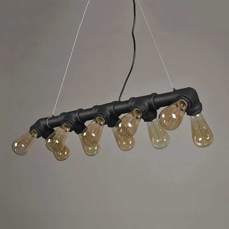 Lustre à vent industriel rétro américain à 10 têtes - vue 9 sur 10