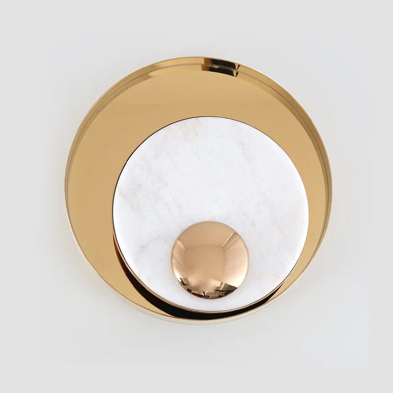 applique murale led en métal et marbre design nordique - vue 4 sur 8