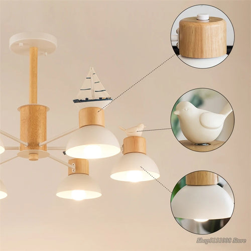 lustre nordique oiseau led simple moderne mini décor éclairage - vue 3 sur 11