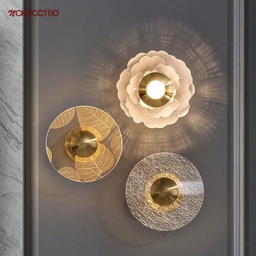 applique murale led moderne à fleurs interchangeables pour décoration intérieure - vue 2 sur 9